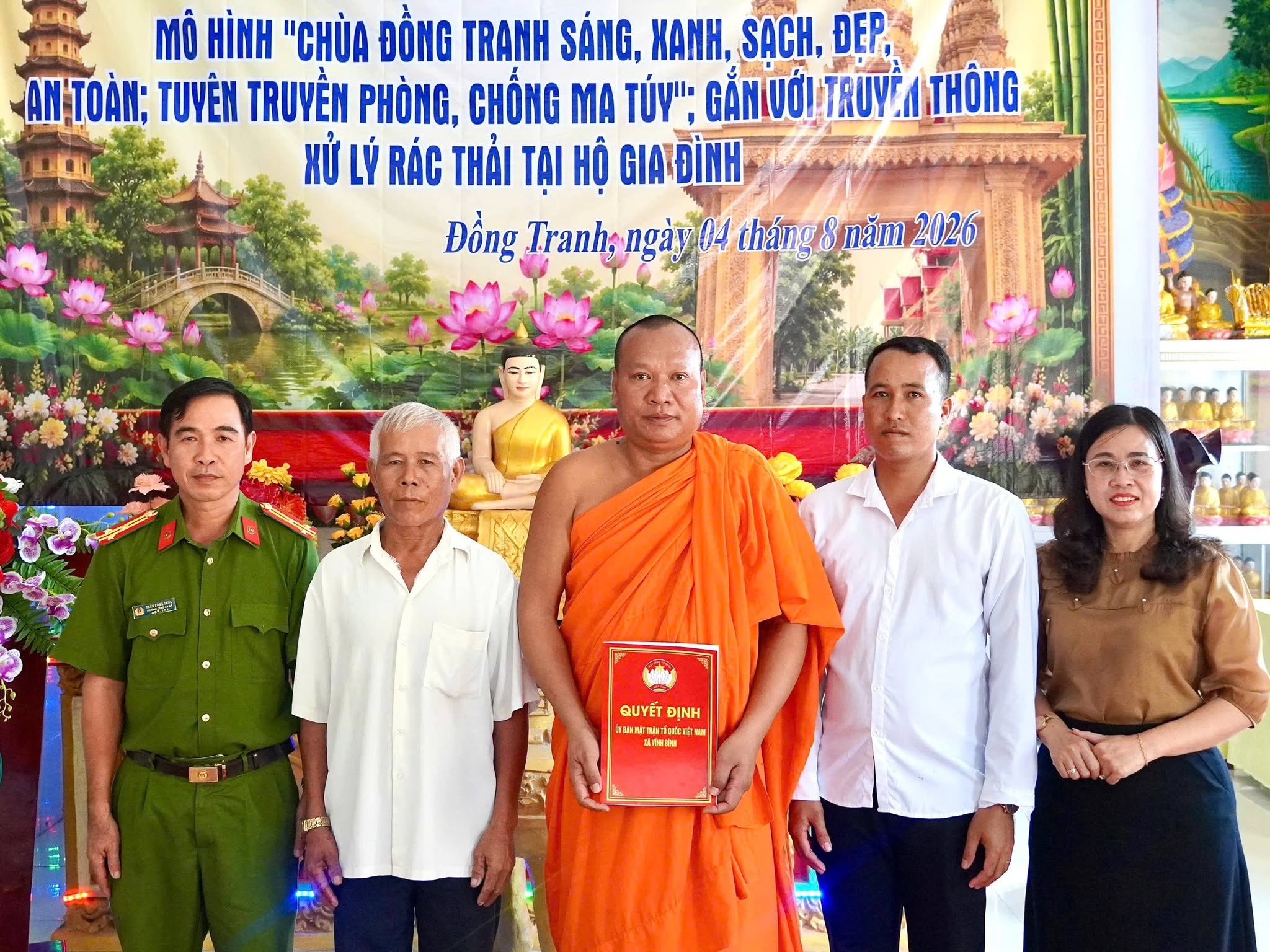 Ra mắt mô hình “Chùa Đồng Tranh sáng, xanh, sạch, đẹp, an toàn; tuyên truyền phòng, chống ma túy” gắn với truyền thông xử lý rác thải tại hộ gia đình