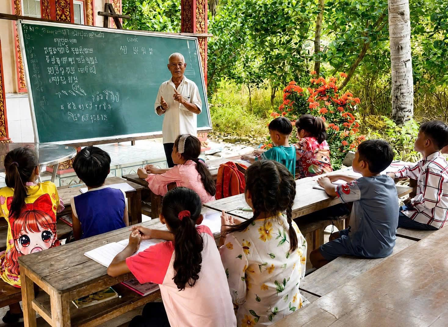 Gìn giữ chữ Khmer từ lớp học mùa hè